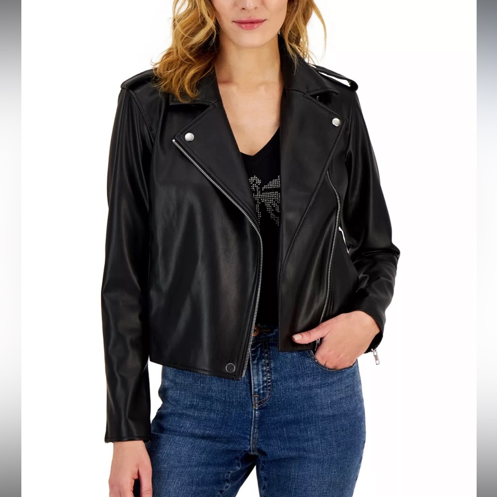 Black leather jacket